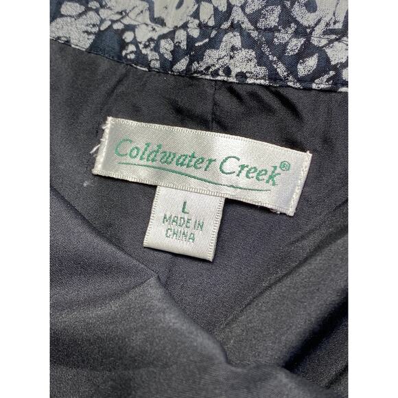 Coldwater Creek Black Abstract Flowy Cotton Maxi Skirt Sz L Cottagecore Prairie - Picture 6 of 8